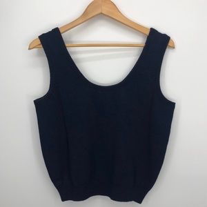 St. John Scoop Neck Navy Tank